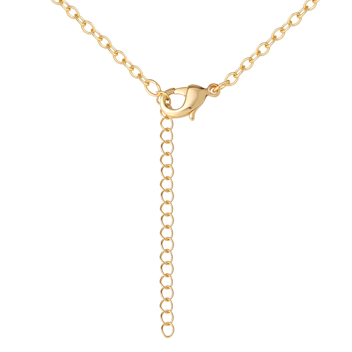 Bluey Charm Necklace Official License, 16"+2" 18k Gold Flash-Plated Necklace with 3 Dangle Charms