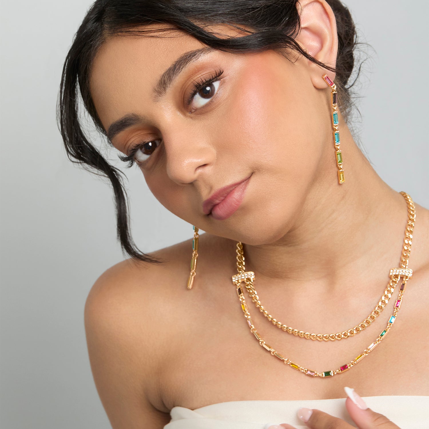 BCBGeneration Double Layer Multicolor Necklace
