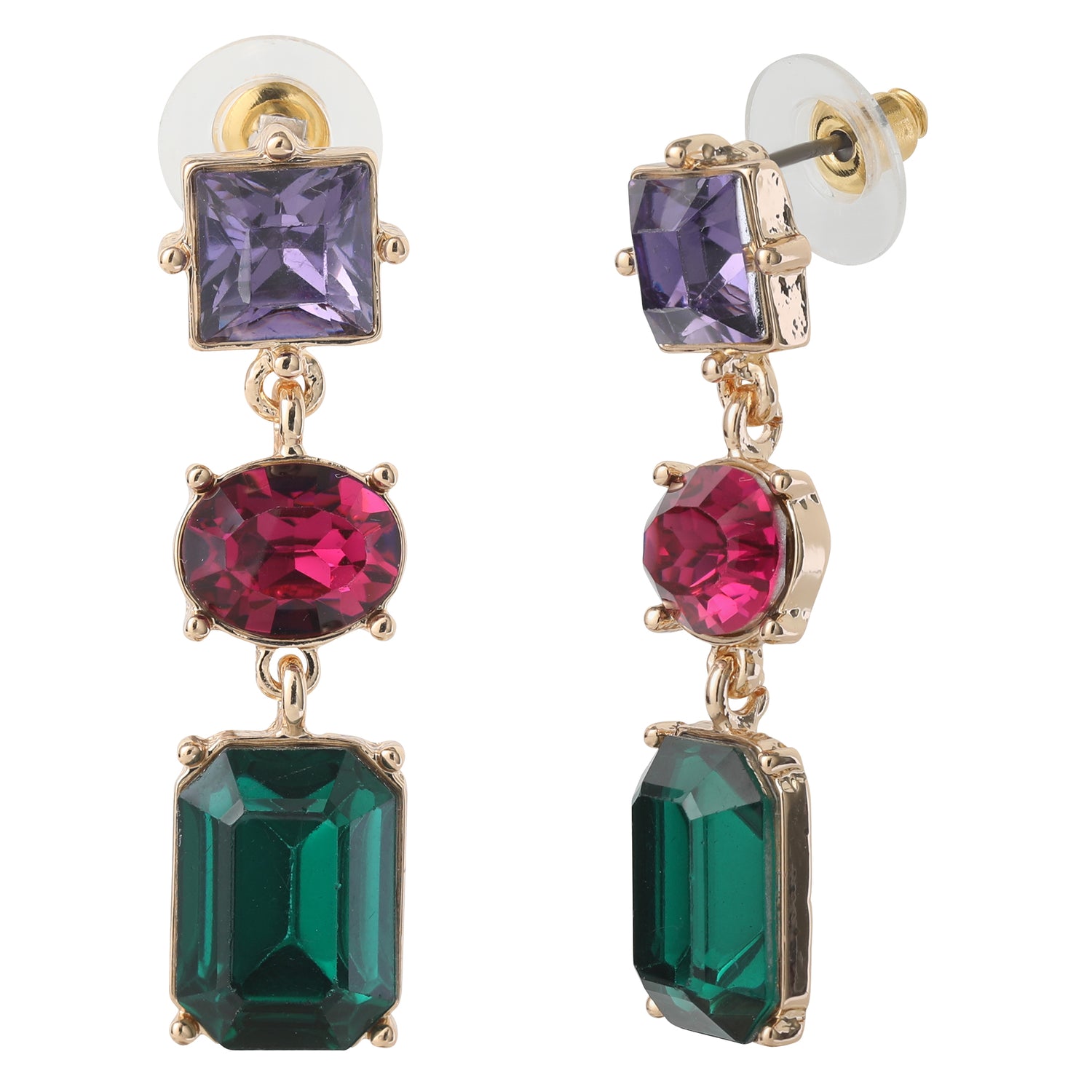 BCBG Generation Multi-Gem Drop Earrings