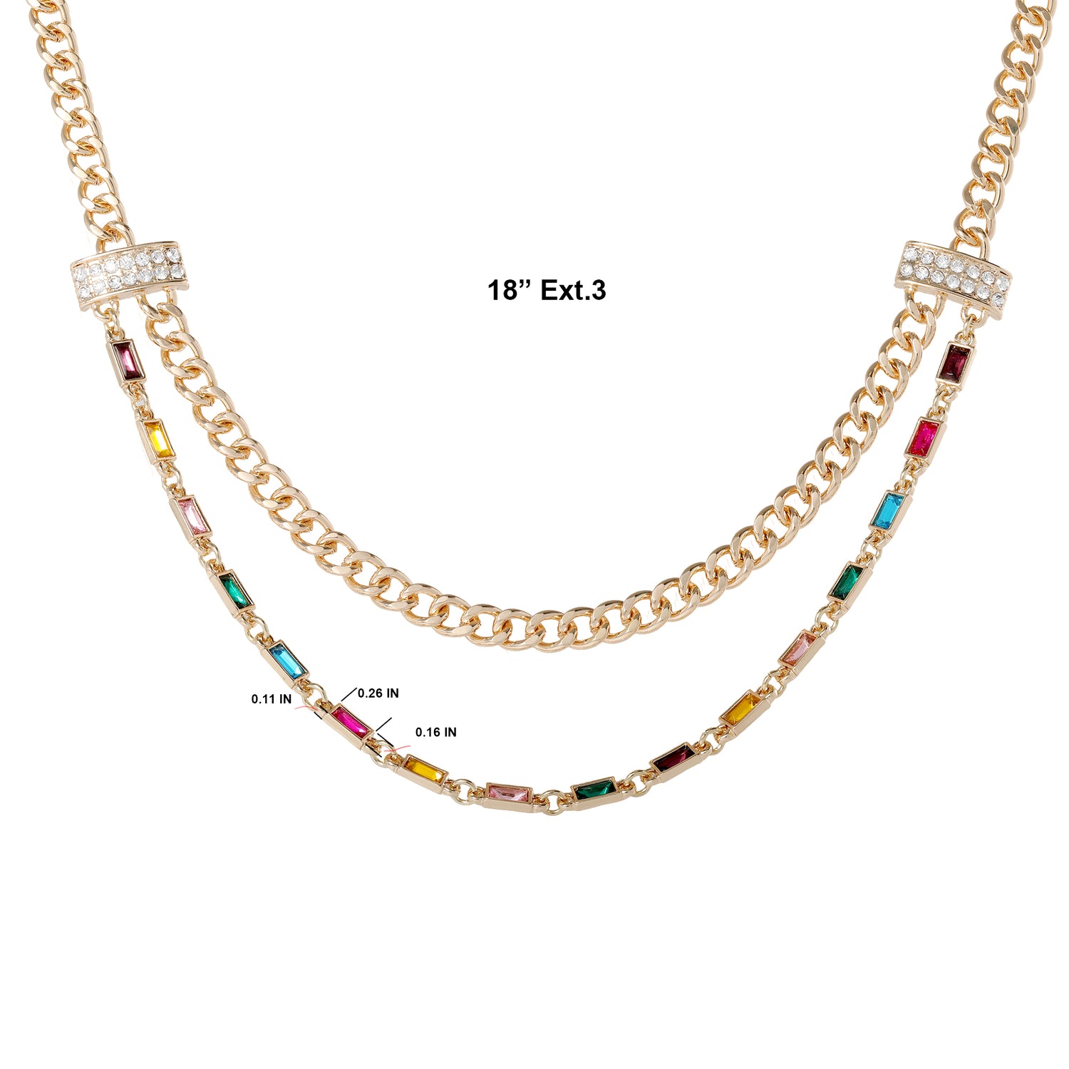 BCBGeneration Double Layer Multicolor Necklace