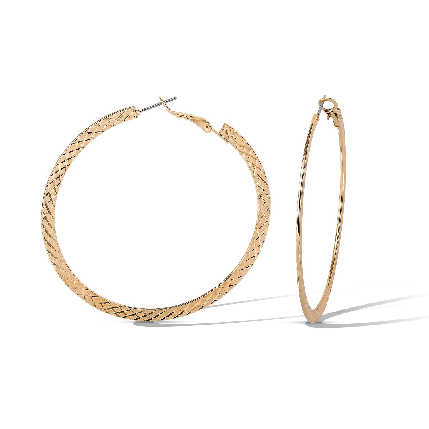 Jessica Simpson Textured Gold-Tone Large Hoop Earrings