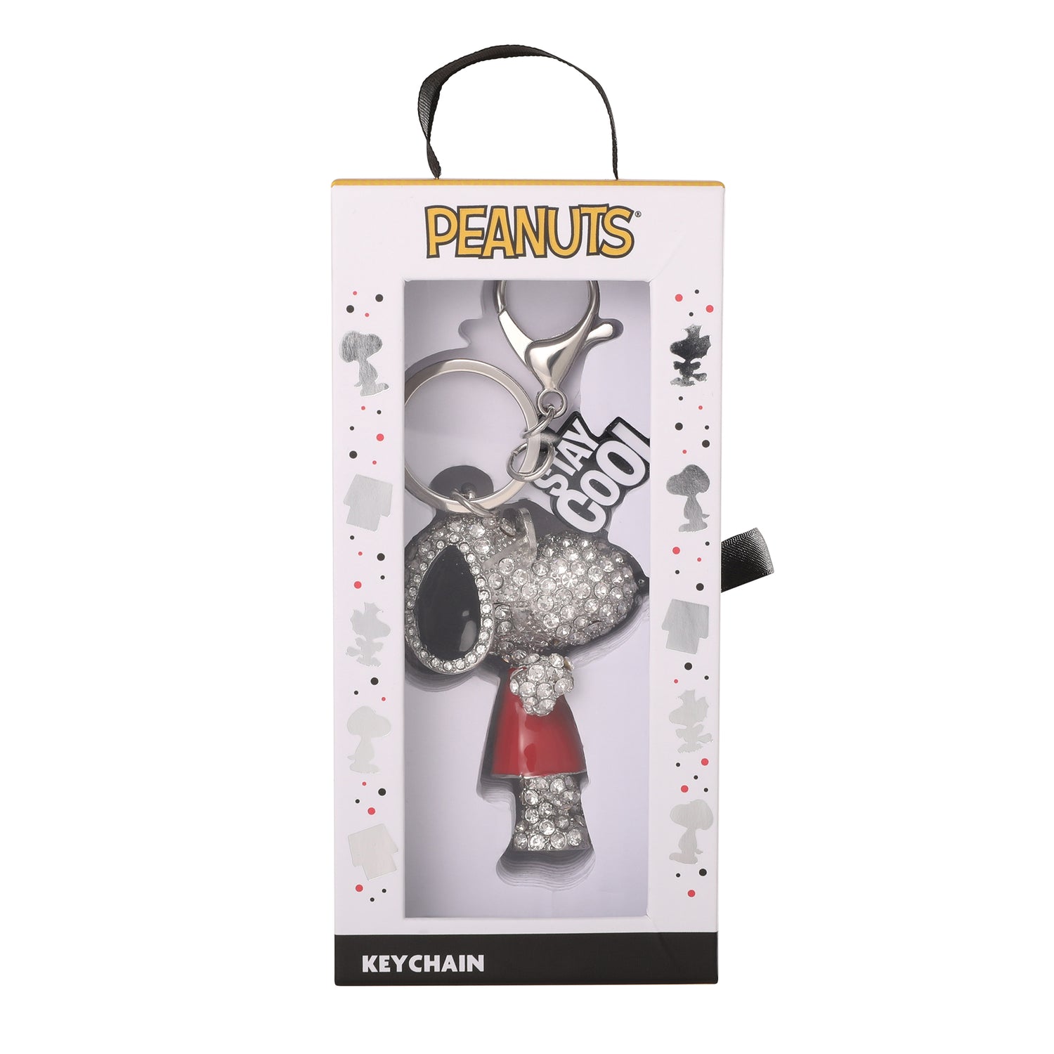 Peanuts Snoopy Joe Cool Crystal Pavé Bag Charm Keychain – Officially Licensed