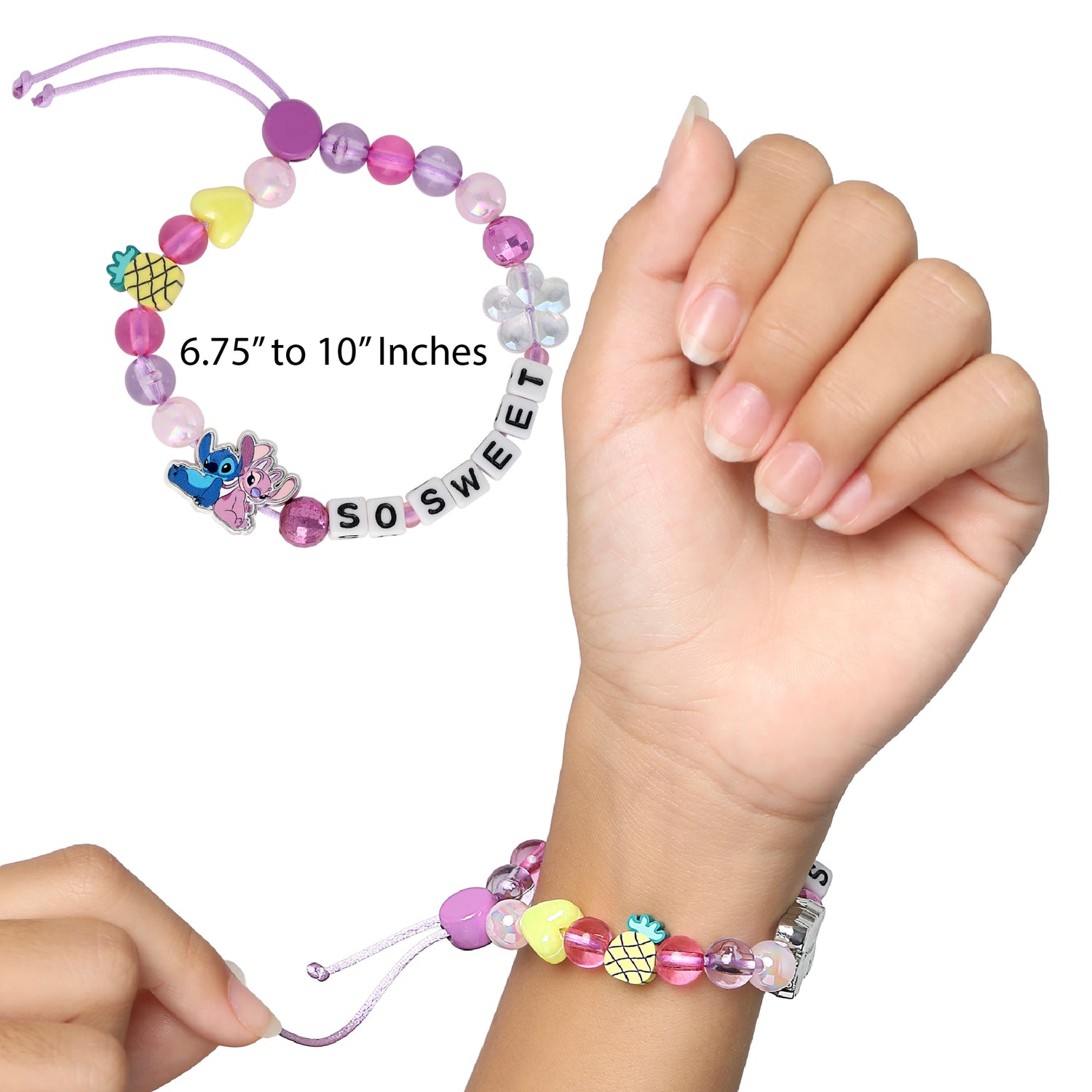 Disney Angel & Stitch Bracelet Set for Girls 2-Piece Official License