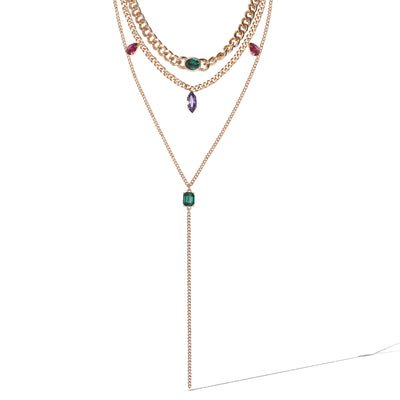 Jessica Simpson Gold-Tone Gemstone Accent Layered Necklace
