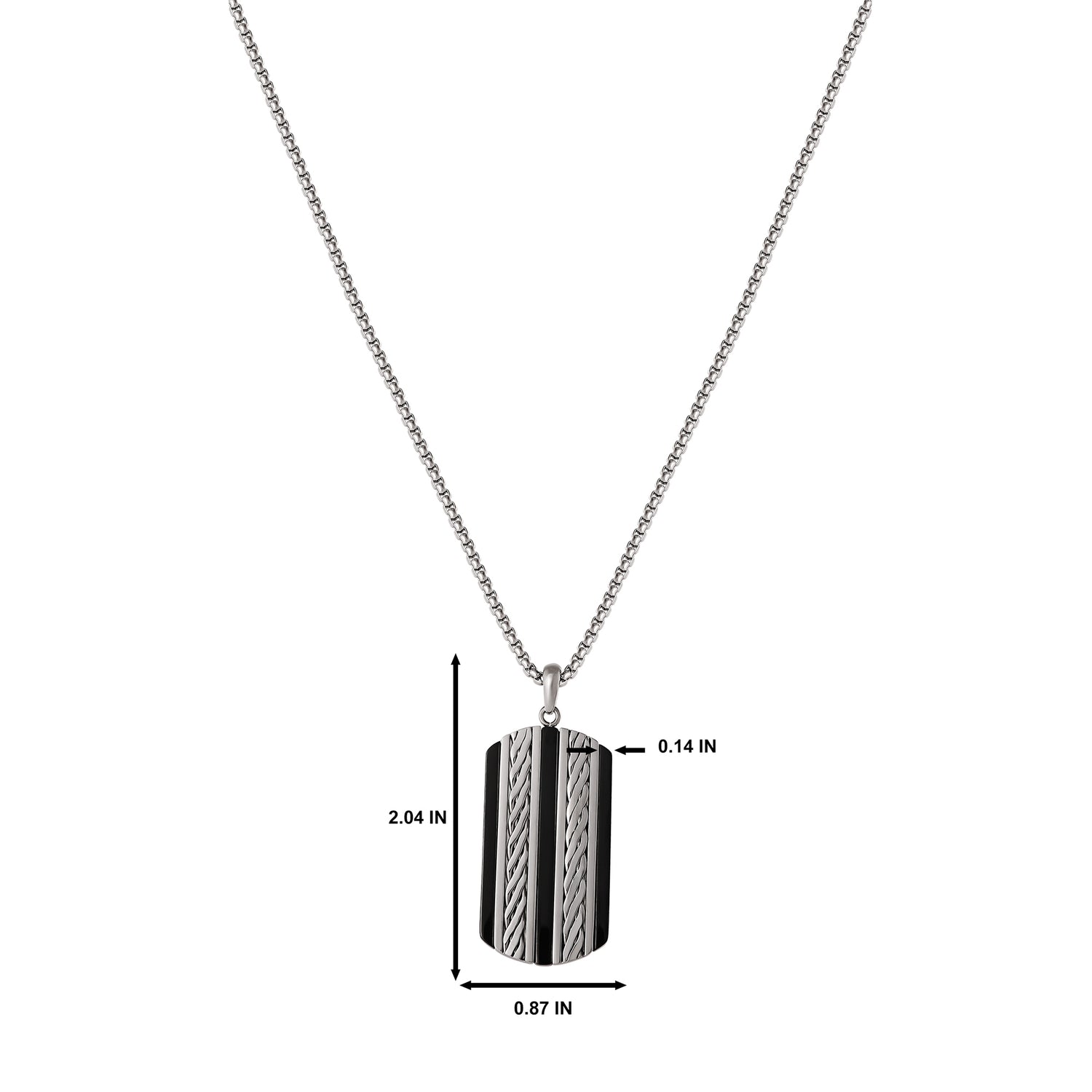 Lucky Brand Men's Pendant Necklace with Striped Dog Tag - 22'' Chain