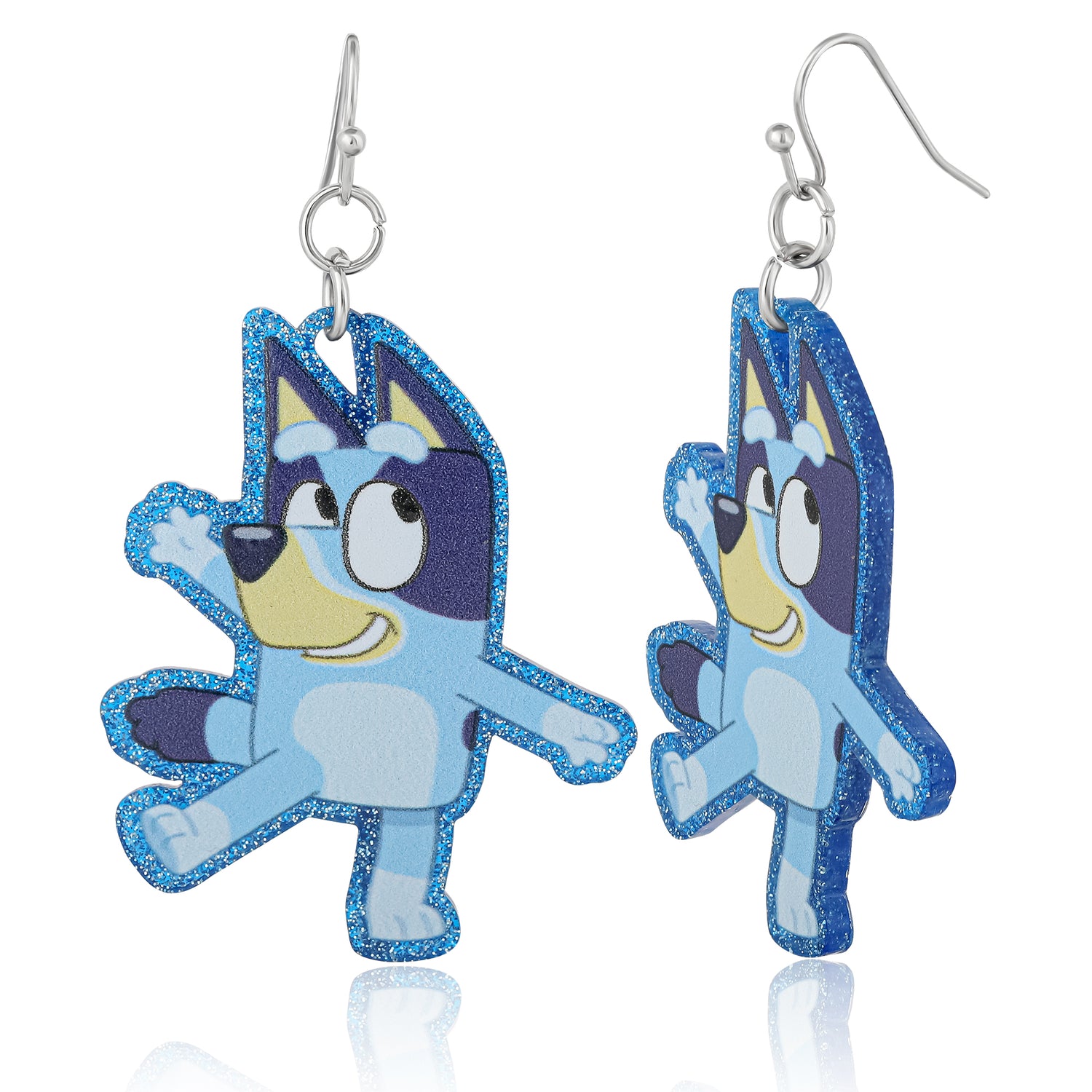 Bluey Drop Earrings with Character Silhouettes - Lightweight and Fun Jewelry