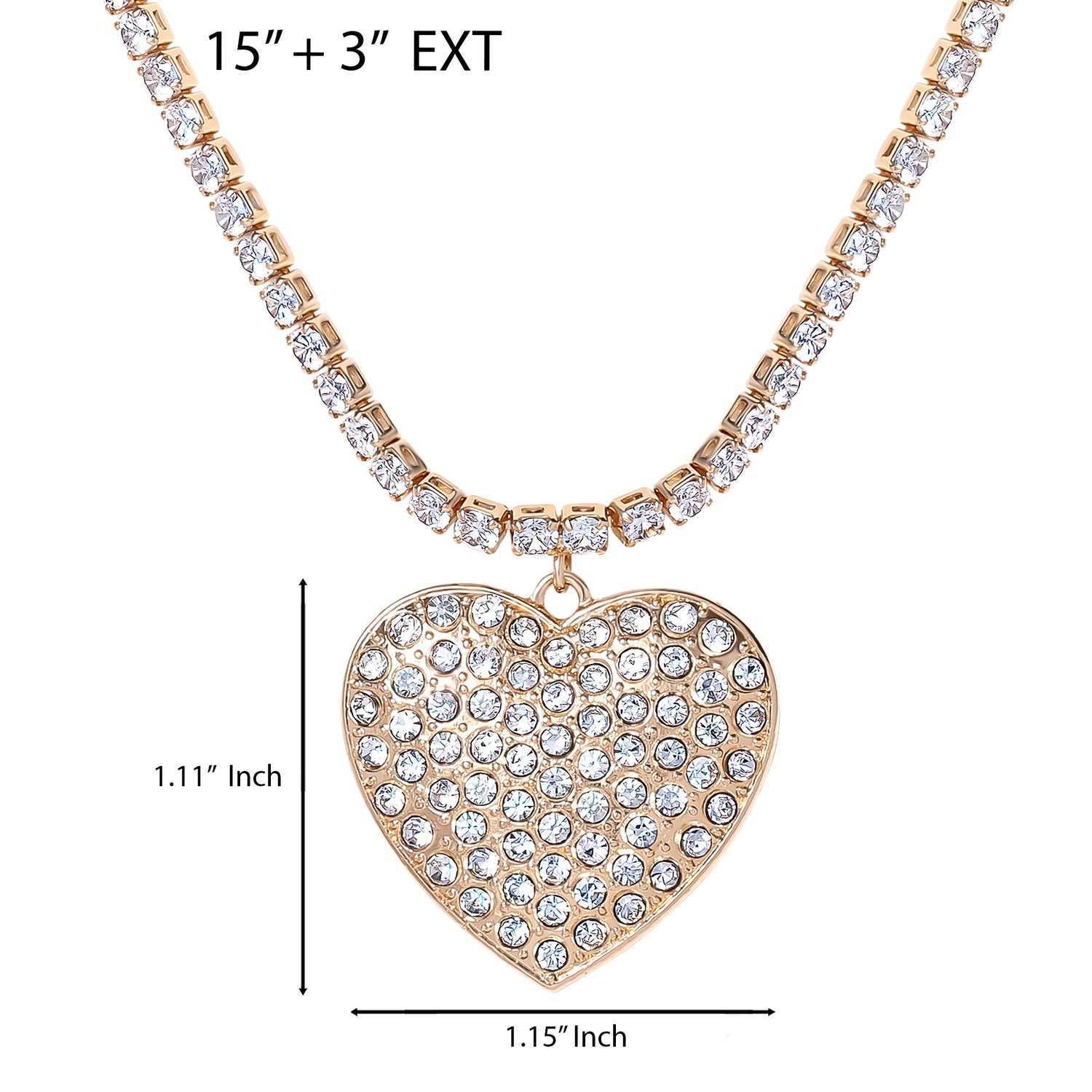 JS Jessica Simpson Gold Tone Heart Pendant Link Chain Necklace