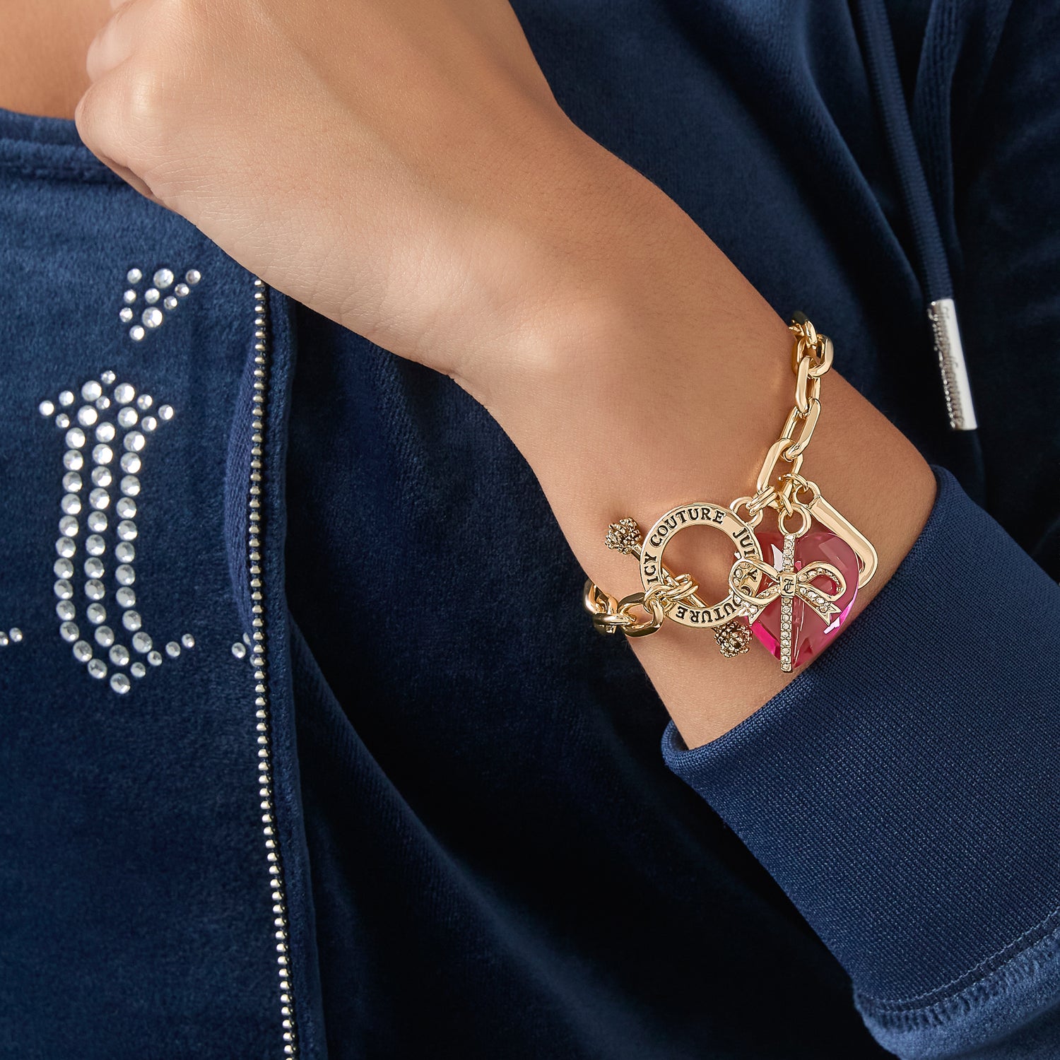 Juicy Couture Heart Stone & J Charm Bracelet