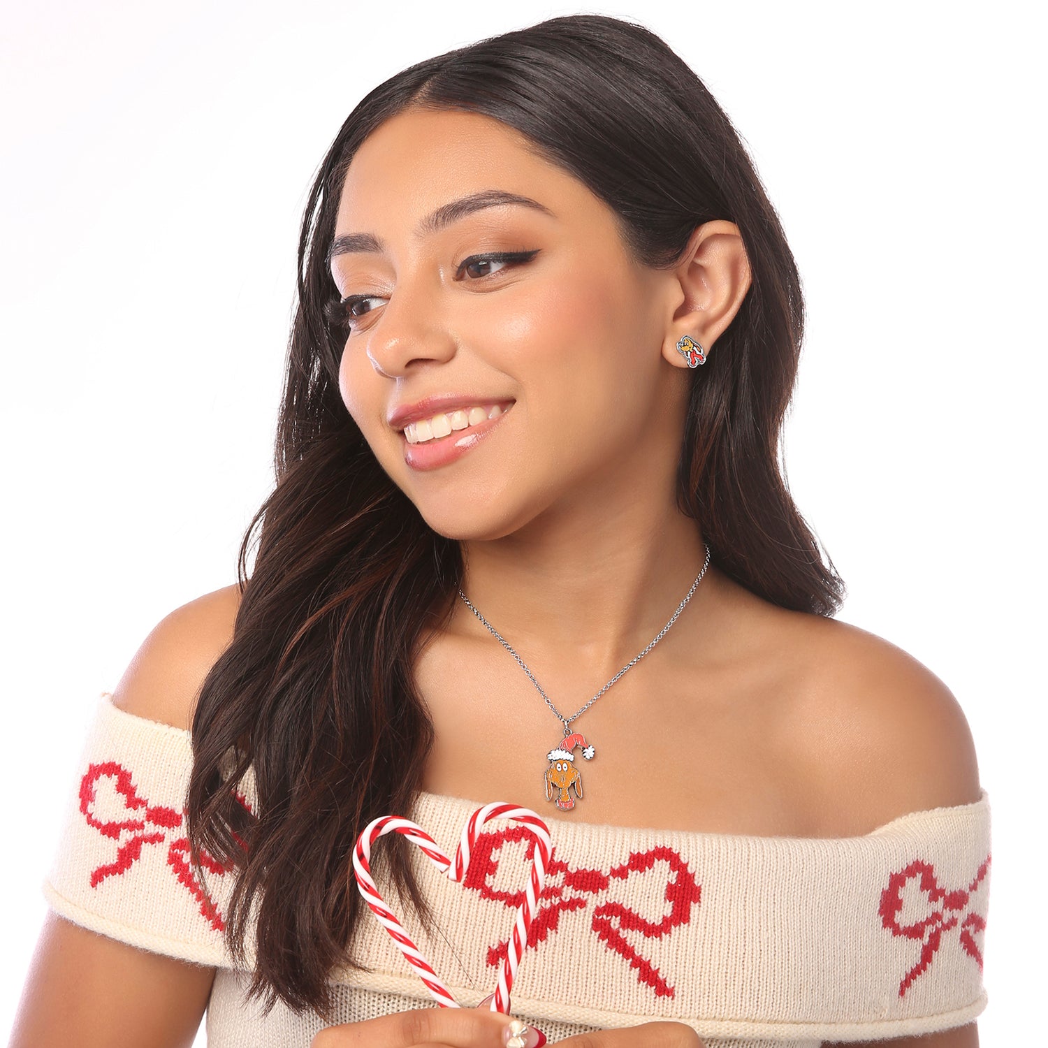 SALLY ROSE The Grinch and Max Pendant BFF Necklace for 2 Official License, 16"+3" Fashion Max and Grinch Necklaces