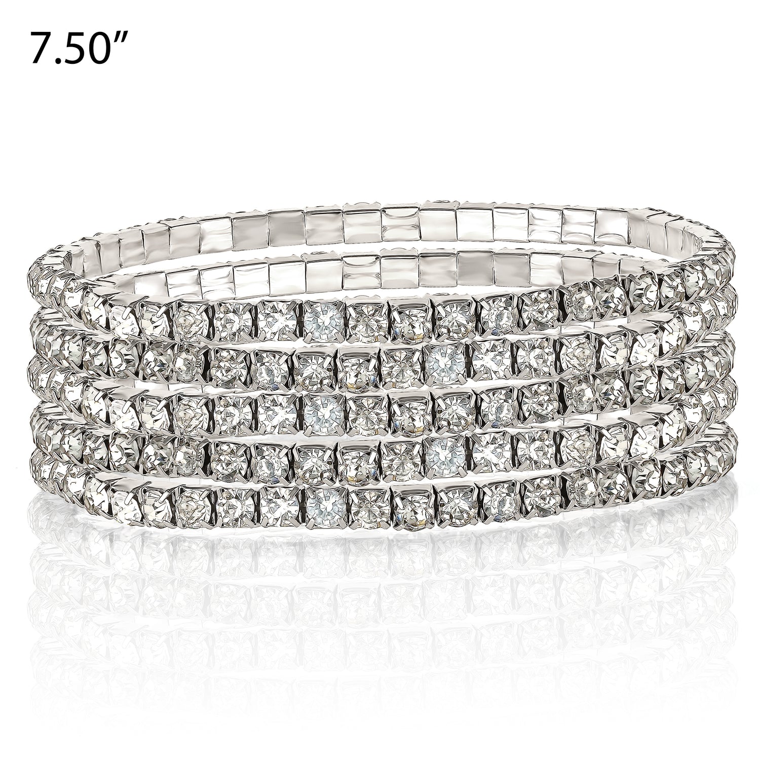Jessica Simpson 5-Piece Rhinestone Bracelet Set - Silver Clear