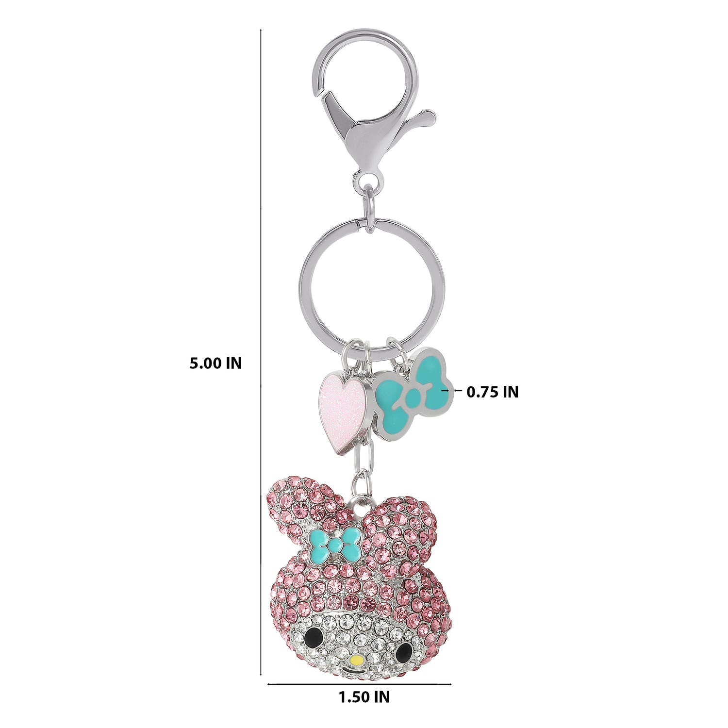 My Melody Crystal Cluster Pavé Bag Charm Keychain – Officially Licensed Sanrio