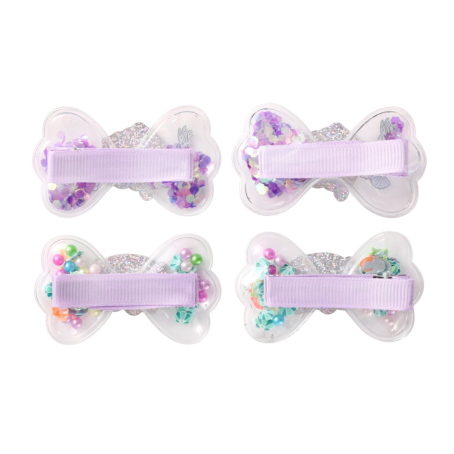 Hello Kitty Mermaid Hair Clips 4-Piece Set Official License, Snap Back Shaker Hair Clips, Sanrio Accessories