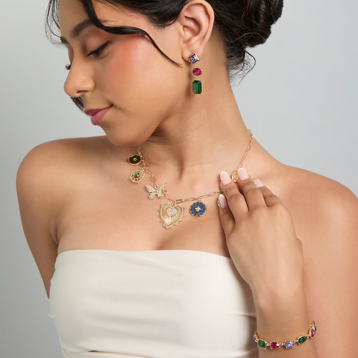 BCBG Generation Multi-Gem Drop Earrings