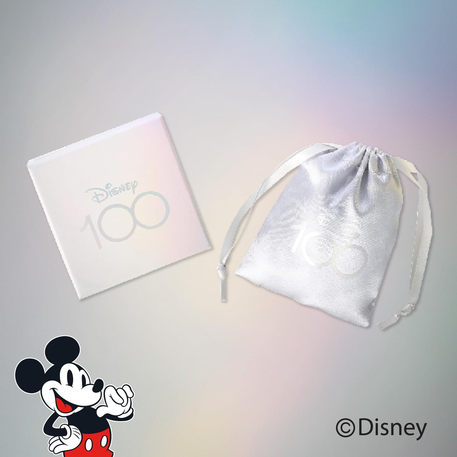 Disney Womens Mickey Mouse Aurora Boreal Crystal Stud Earrings, Sterling Silver Stud Earrings Official License