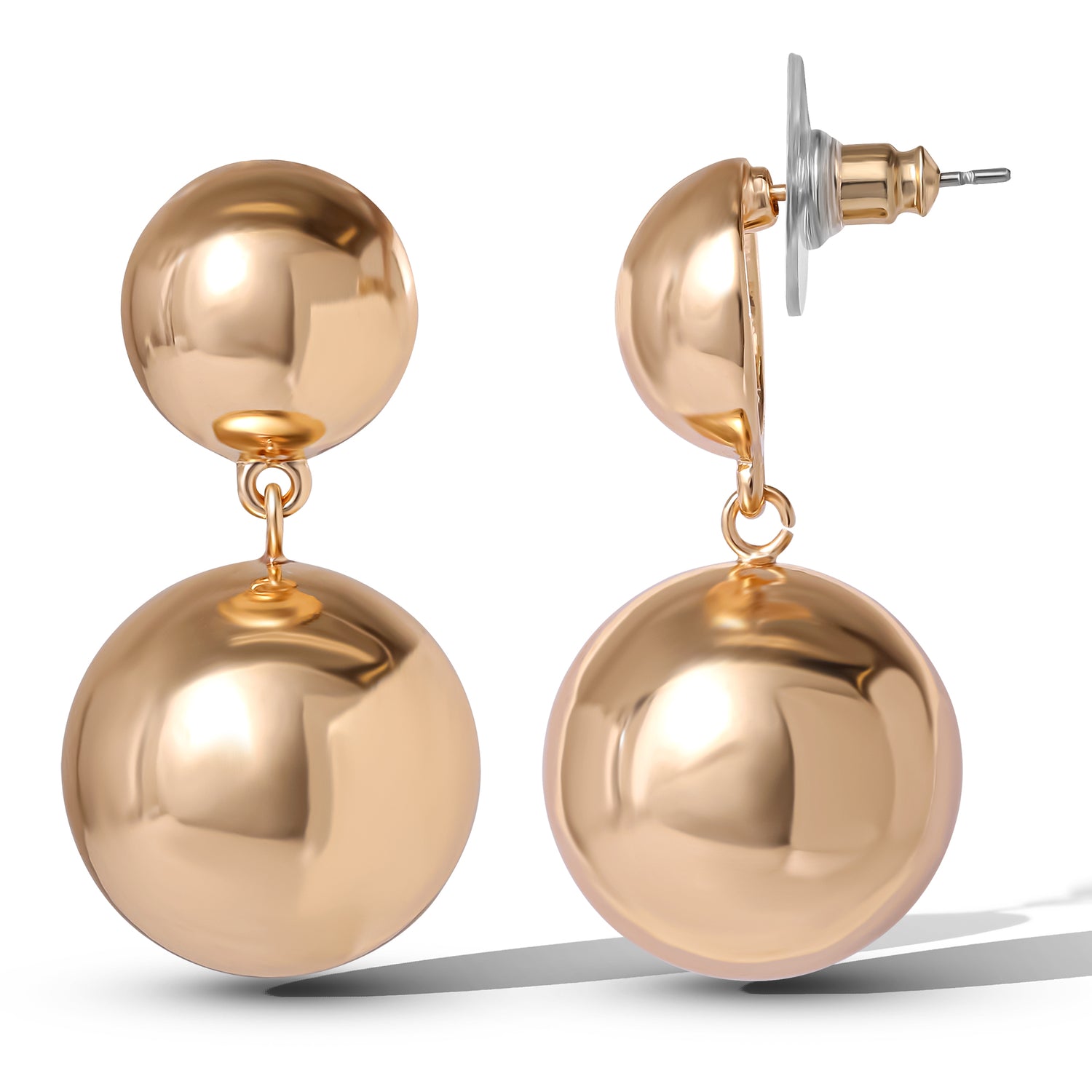 JS Jessica Simpson Double Ball Drop Earrings