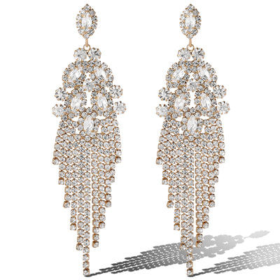 Jessica Simpson Crystal Fan Drop Earrings in Silver-Tone