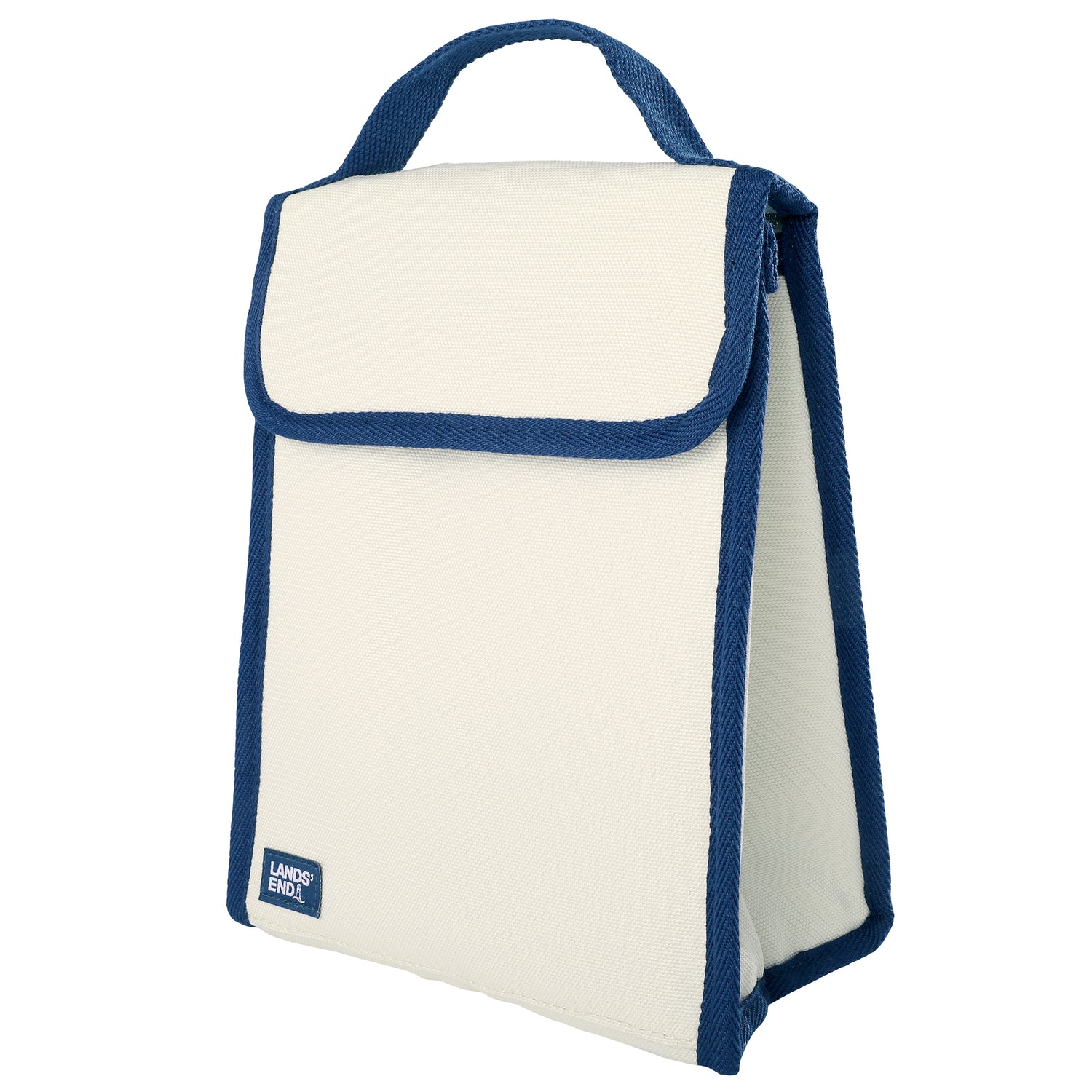 Lands' End Small Cooler Bag Polyester Canvas, Soft Cooler Lunch Box for Women and Men (Natural) - Natural