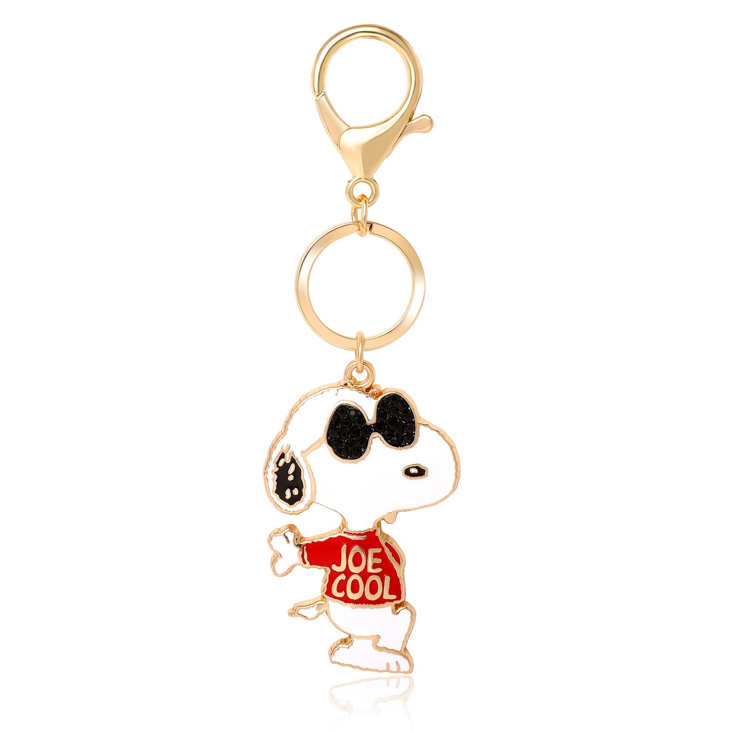 Peanuts Joe Cool Keychain, Gold-Tone Enamel Bag Charm
