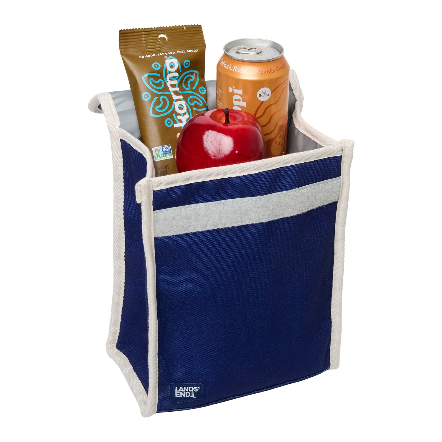 Lands' End Small Cooler Bag Polyester Canvas, Soft Cooler Lunch Box for Women and Men (Navy) - Navy