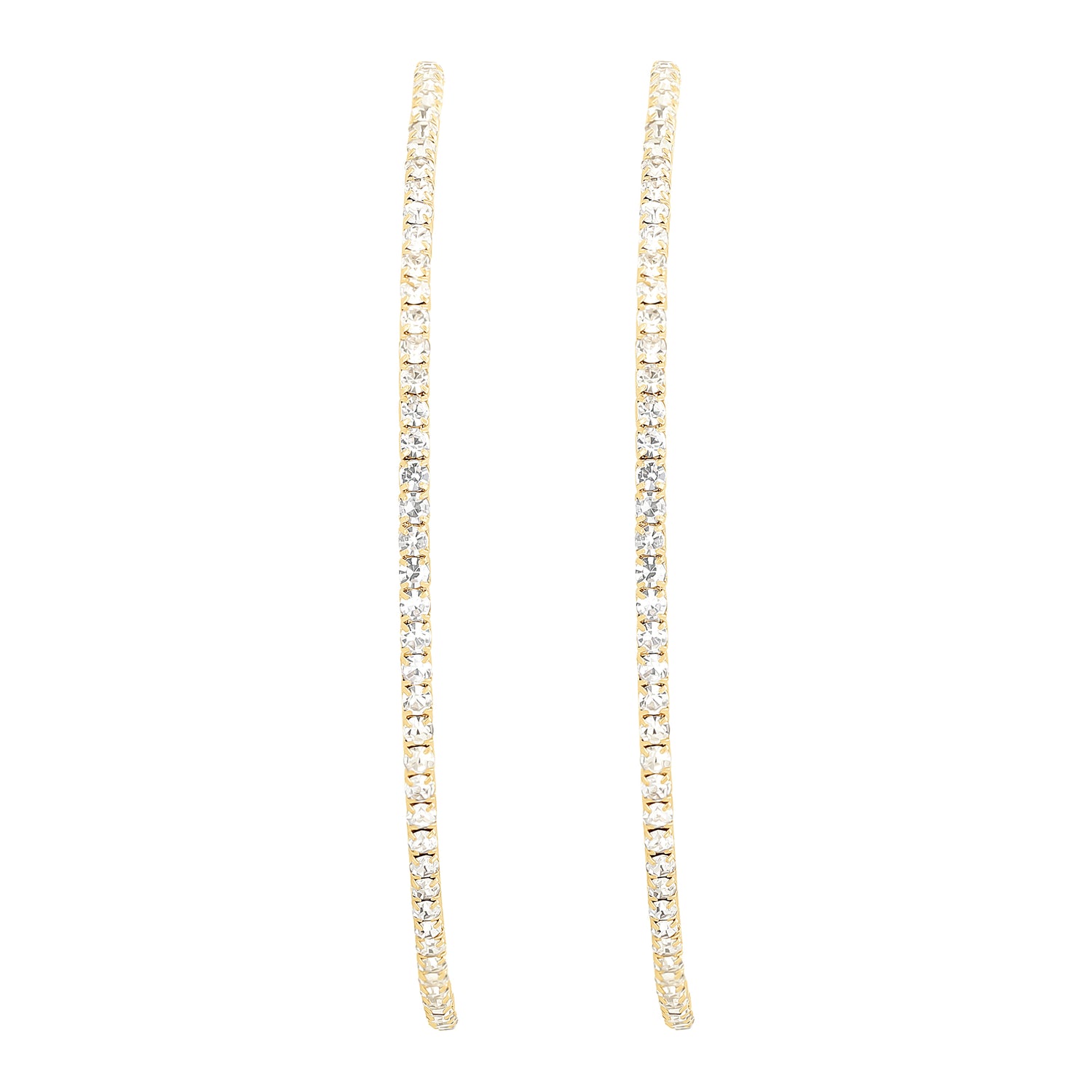 JS Jessica Simpson Large Crystal Hoop Earrings
