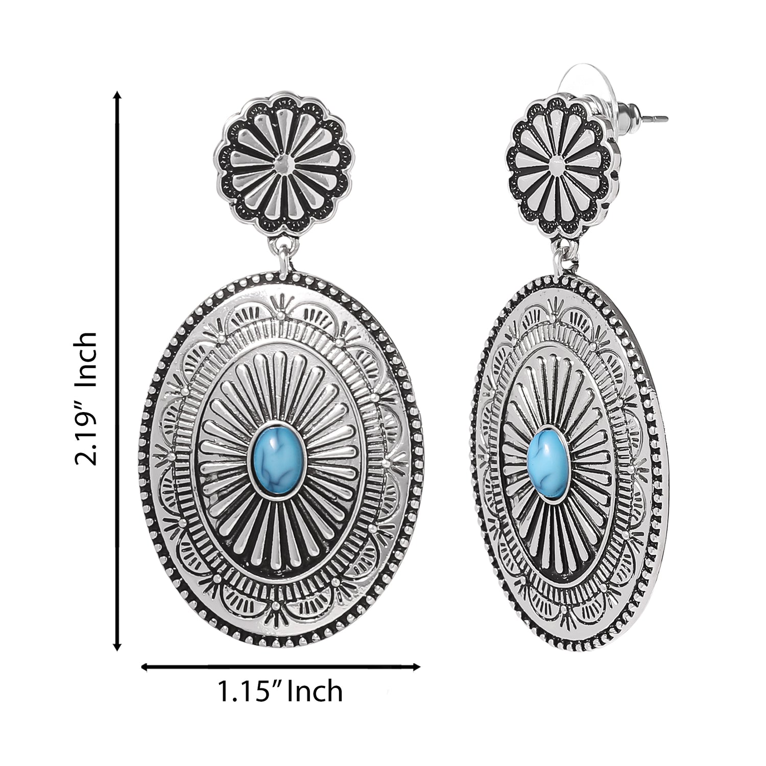 JS Jessica Simpson Western Round Concho Drop Earrings