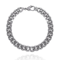 Lucky Brand Men's Silver-Tone Curb Chain Bracelet