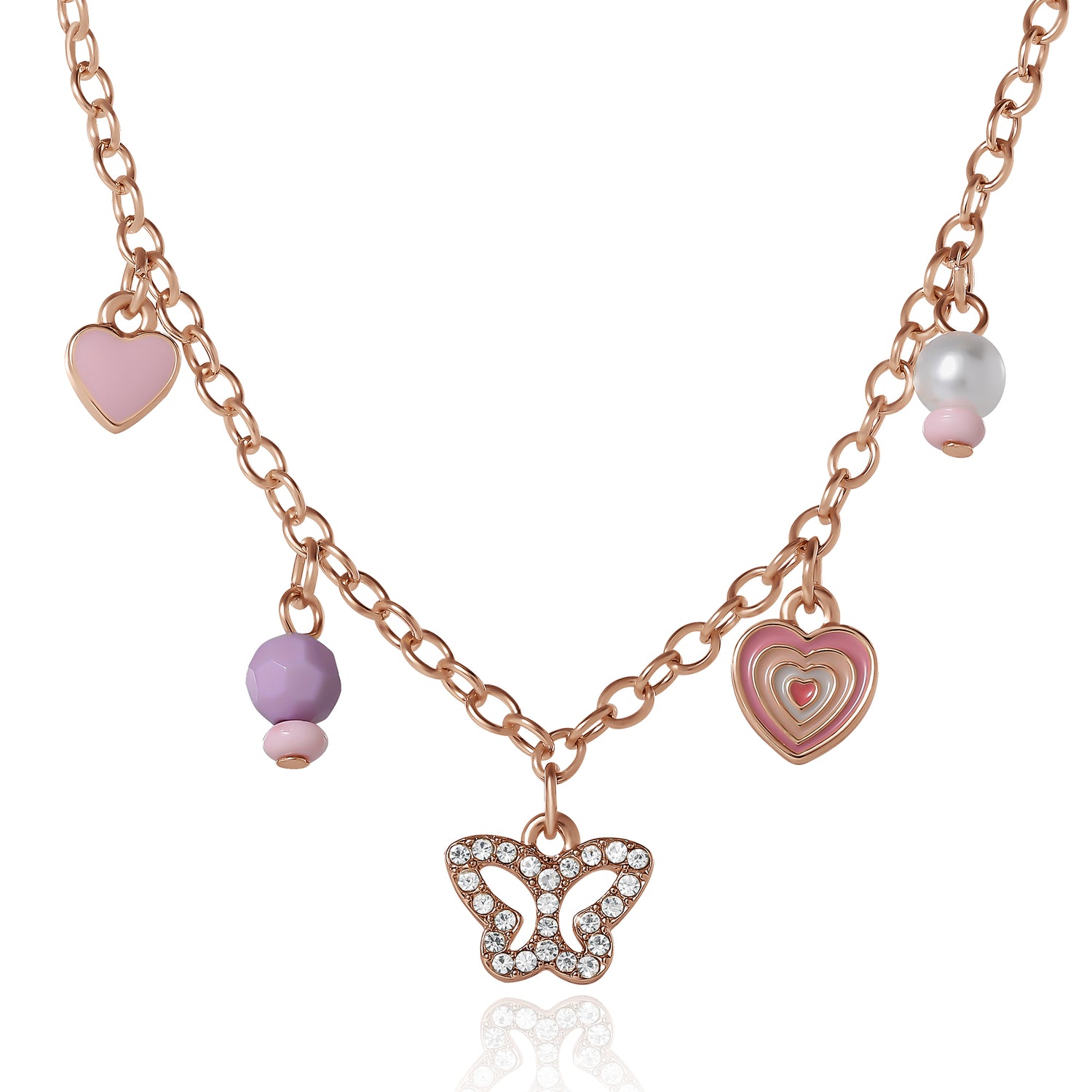 Jessica Simpson Kids Heart Charm Necklace and Earrings Set