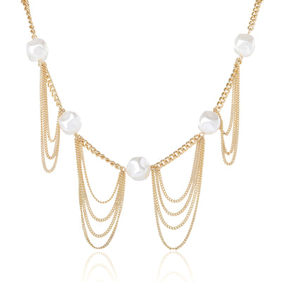 BCBG Oversized Pearl Chain Necklace