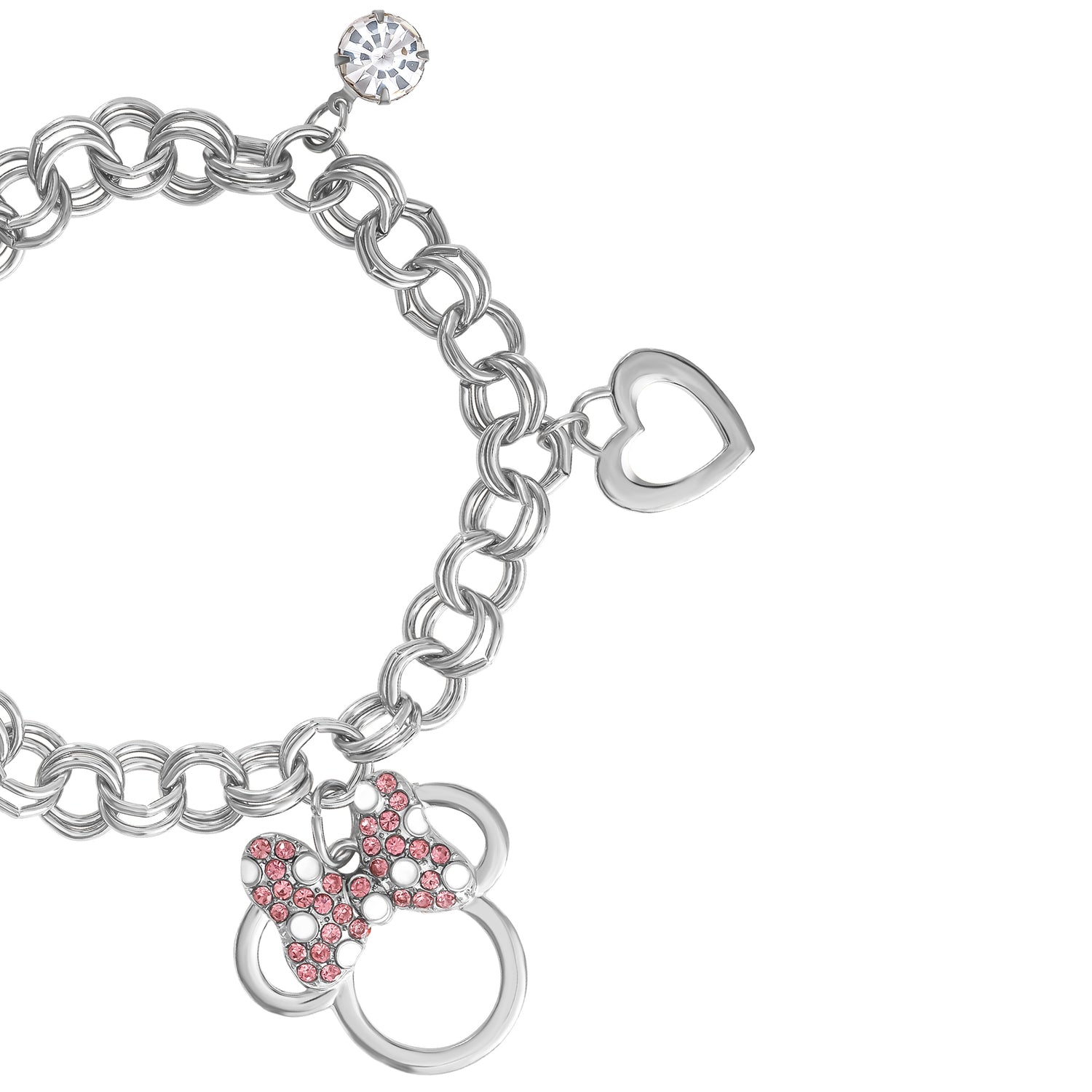Disney Minnie Mouse Bow Charm Bracelet, 7 +1'' Chain