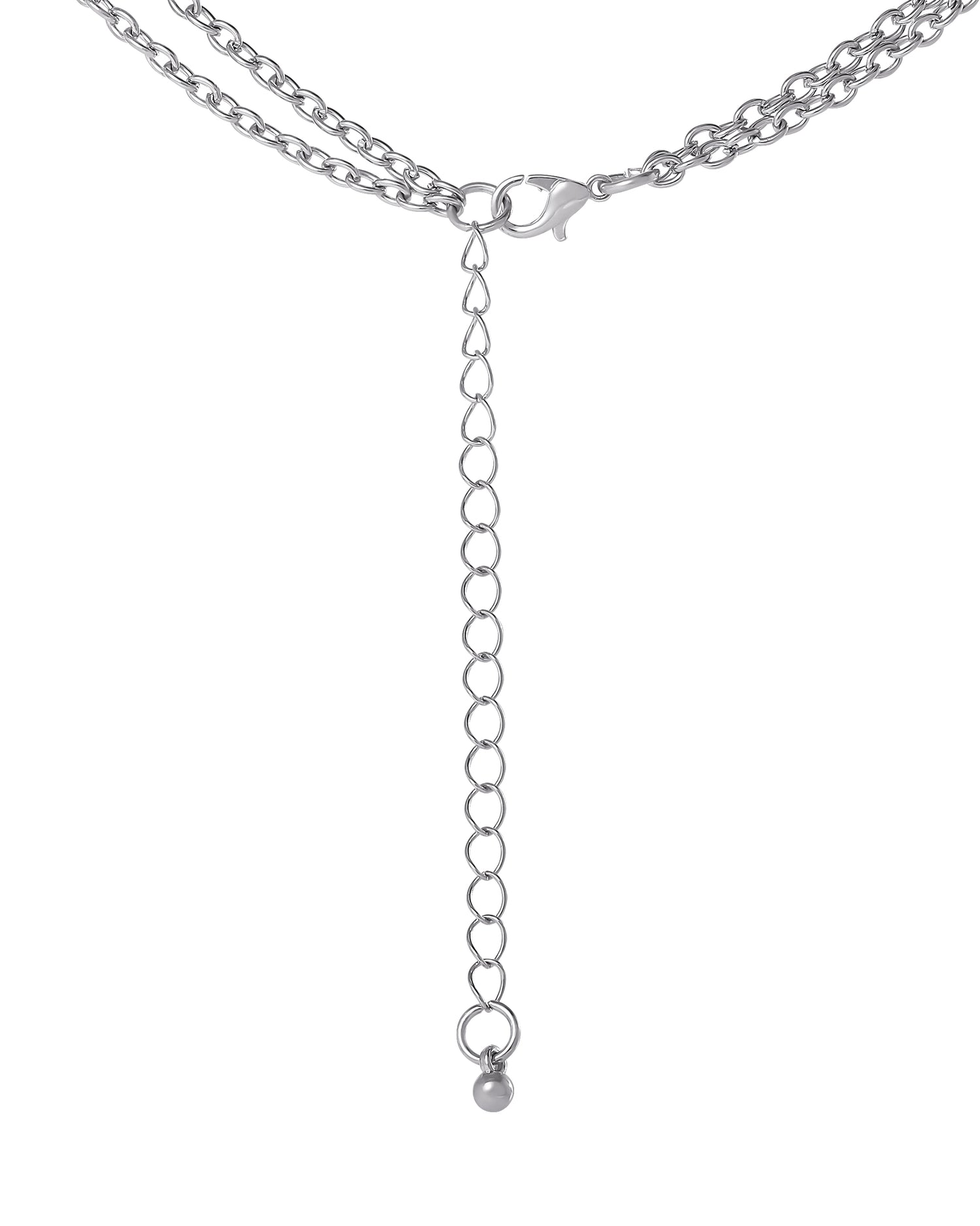 Bluey & Bingo Layered Pendant Necklace - Silver Tone - Character Jewelry