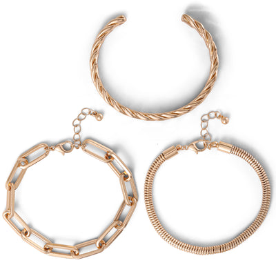 Jessica Simpson Gold-Tone Chain Bracelet Set â€“ 3 Pieces