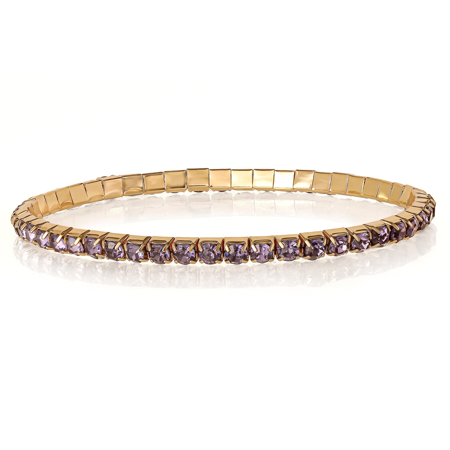 Jessica Simpson Fasjion Rhinstone 5 Piece Stretch Bracelet Set - Gold Multi