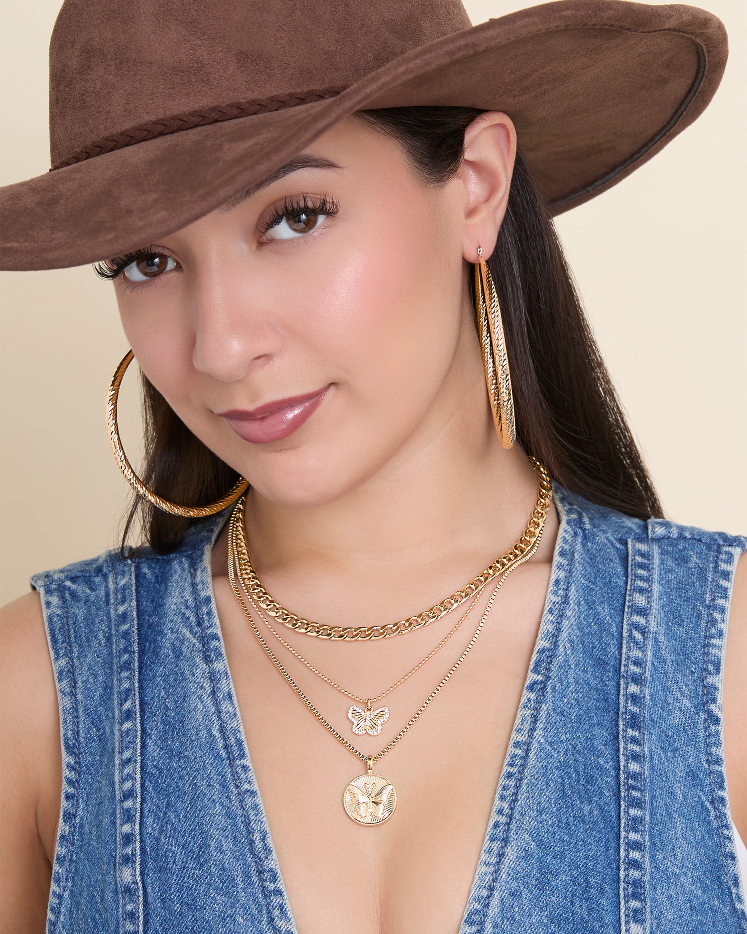 JS Jessica Simpson Wide Textured Hoop Earrings
