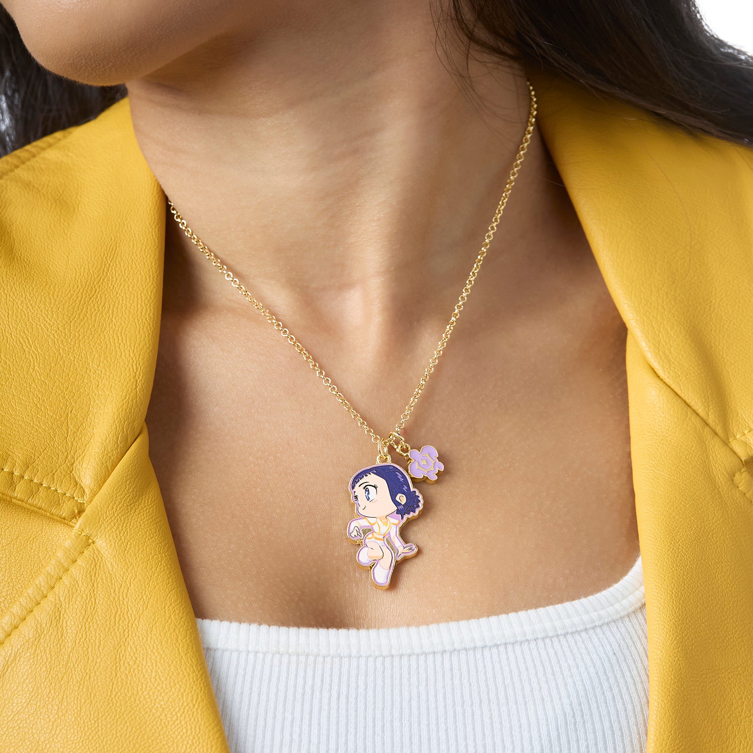 KPop Demon Hunters Rumi, Zoey, and Mira Necklace Set 3-Piece Official License, 3 Friendship Necklaces Gold-Tone, KPop Gifts