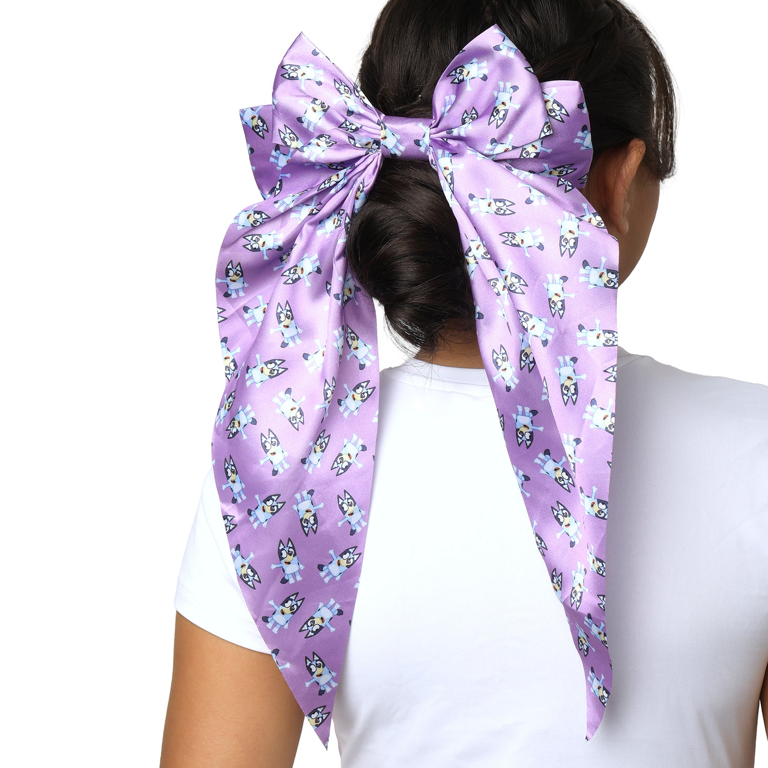 Bluey Bows for Hair 3-Piece Set Official License, Long Hair Bows with Clip