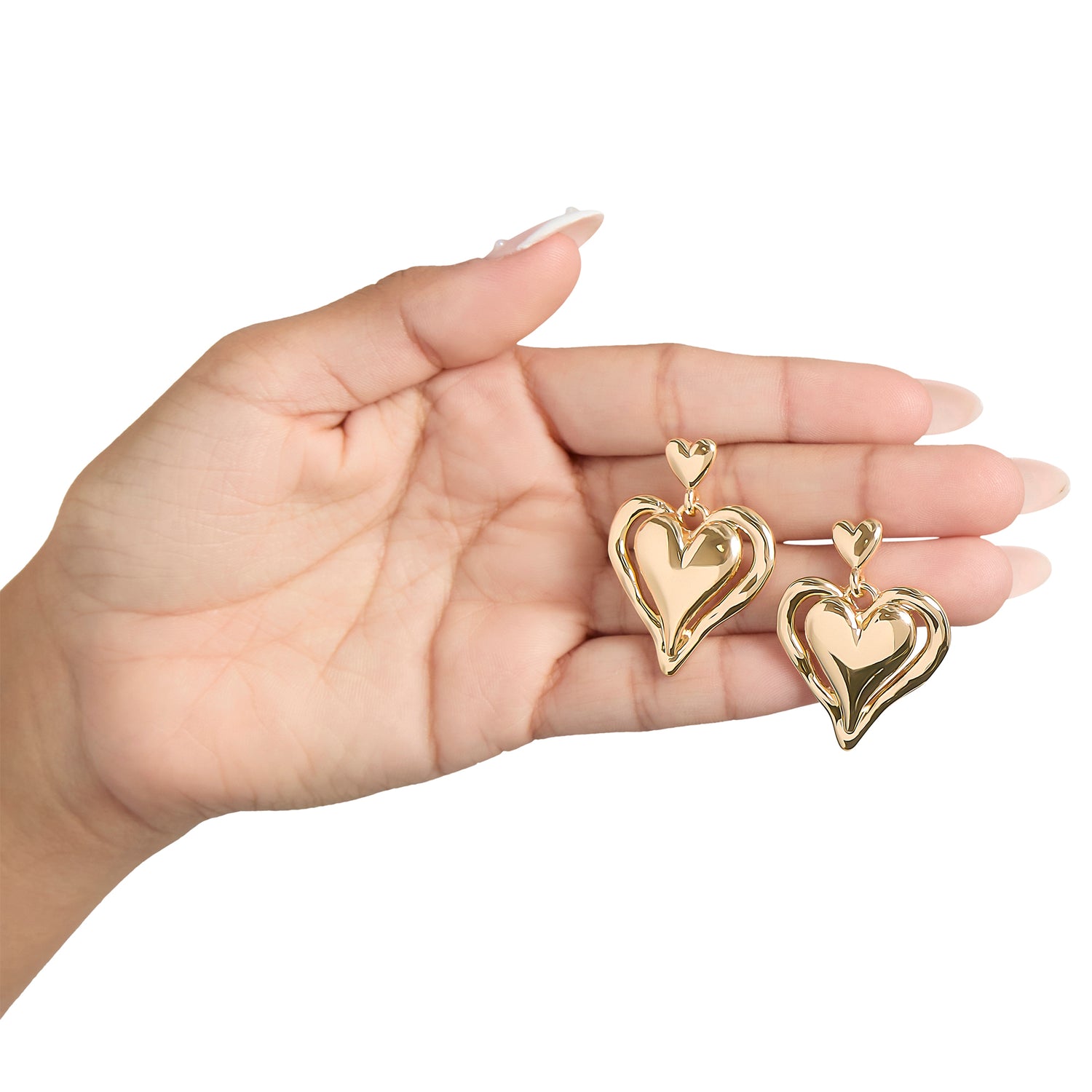 BCBGeneration Double Heart Drop Earrings