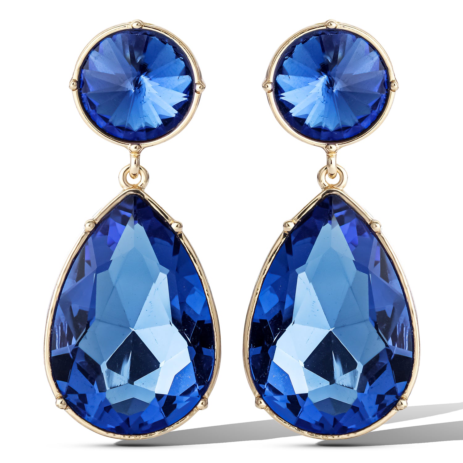 Jessica Simpson Blue Teardrop Statement Earrings