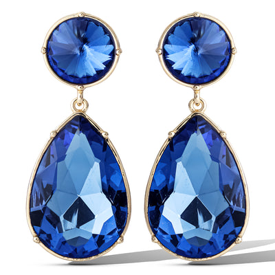 Jessica Simpson Blue Teardrop Statement Earrings