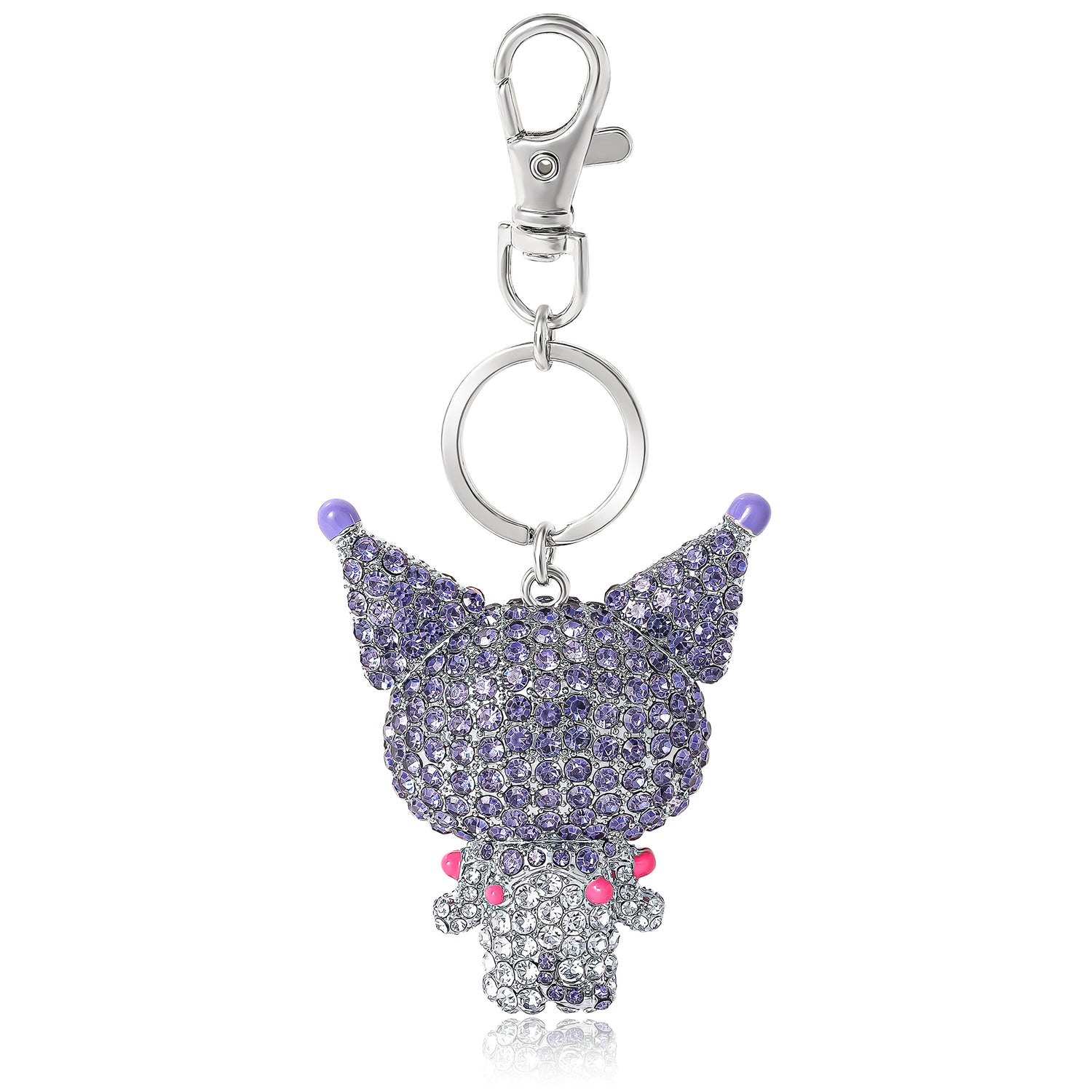 Kuromi Pavé Crystal Keychain Bag Charm – Officially Licensed Sanrio