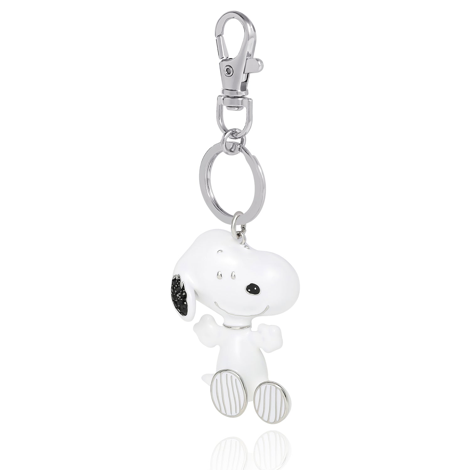 Peanuts Snoopy Keychain, Silver-Tone Enamel Bag Charm