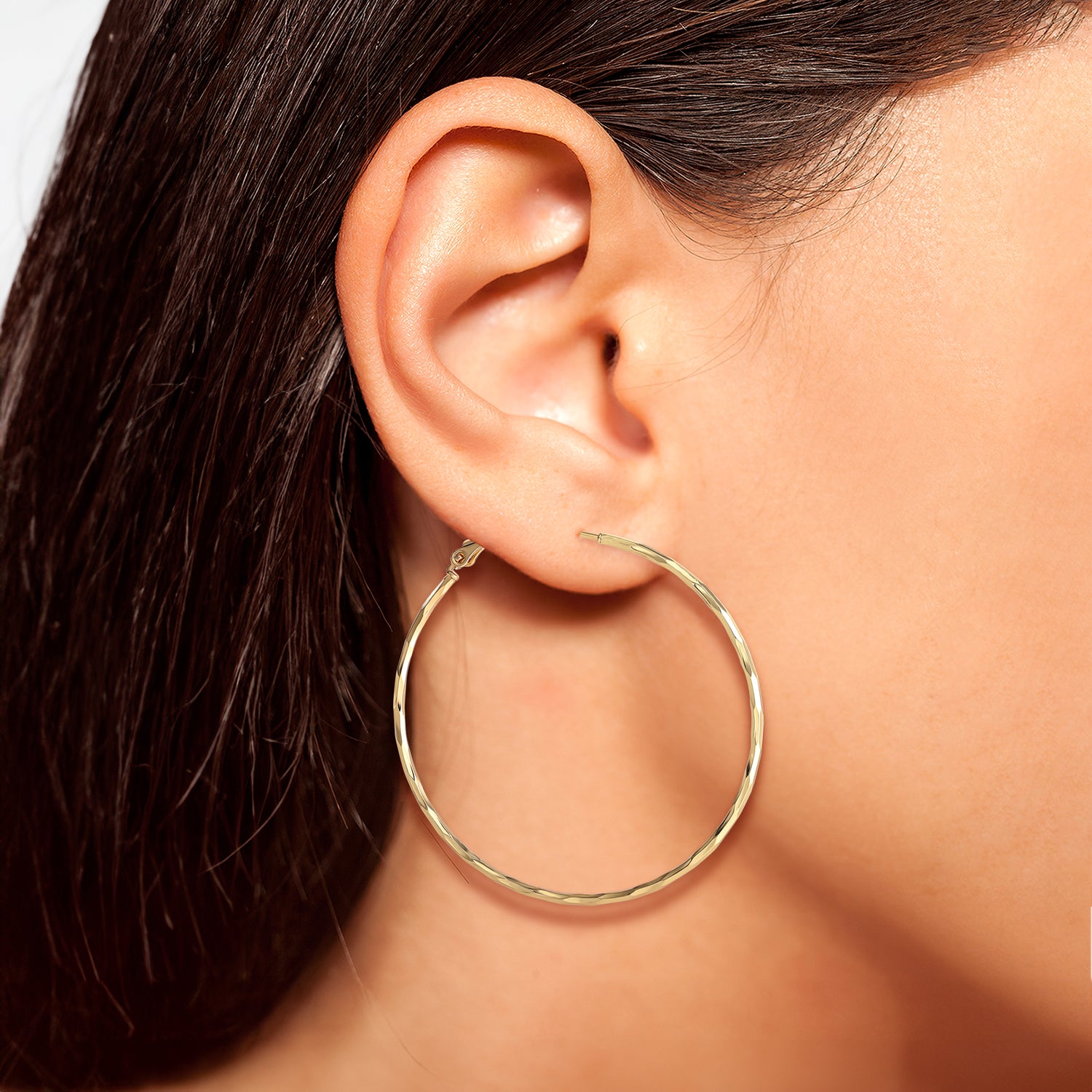 Jessica Simpson Fashion 48.2MM Omega Hoop Earrings - Gold-Tone Finish