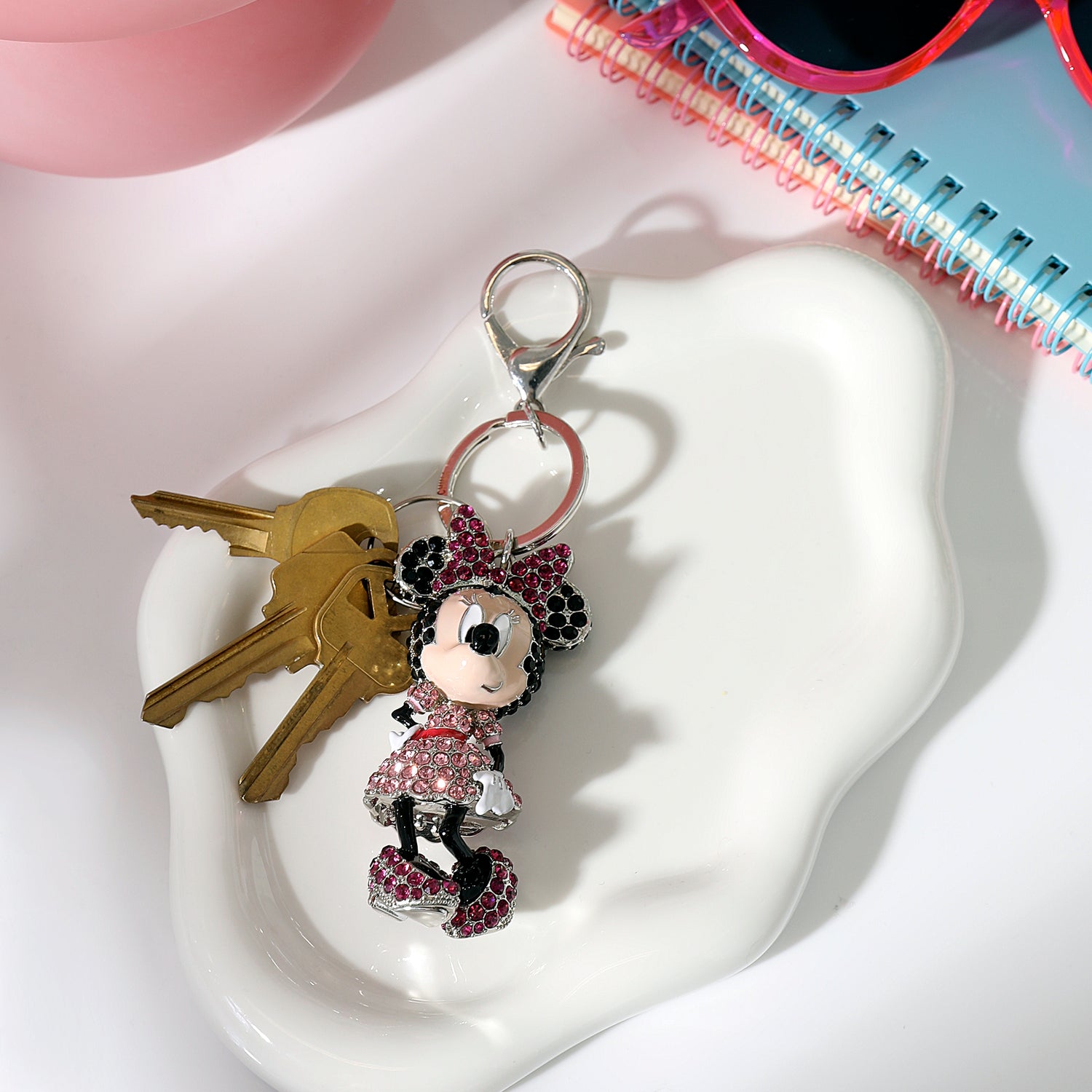 Disney Minnie Mouse Crystal Pavé Bag Charm Keychain – Officially Licensed