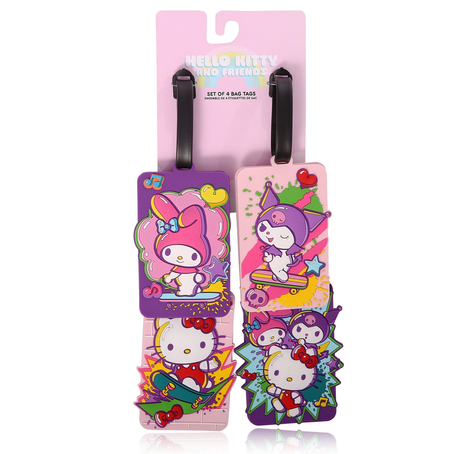 Hello Kitty Luggage Tag for Suitcases 4-Pack, Cute Luggage Tags, Sanrio Gifts for Travel