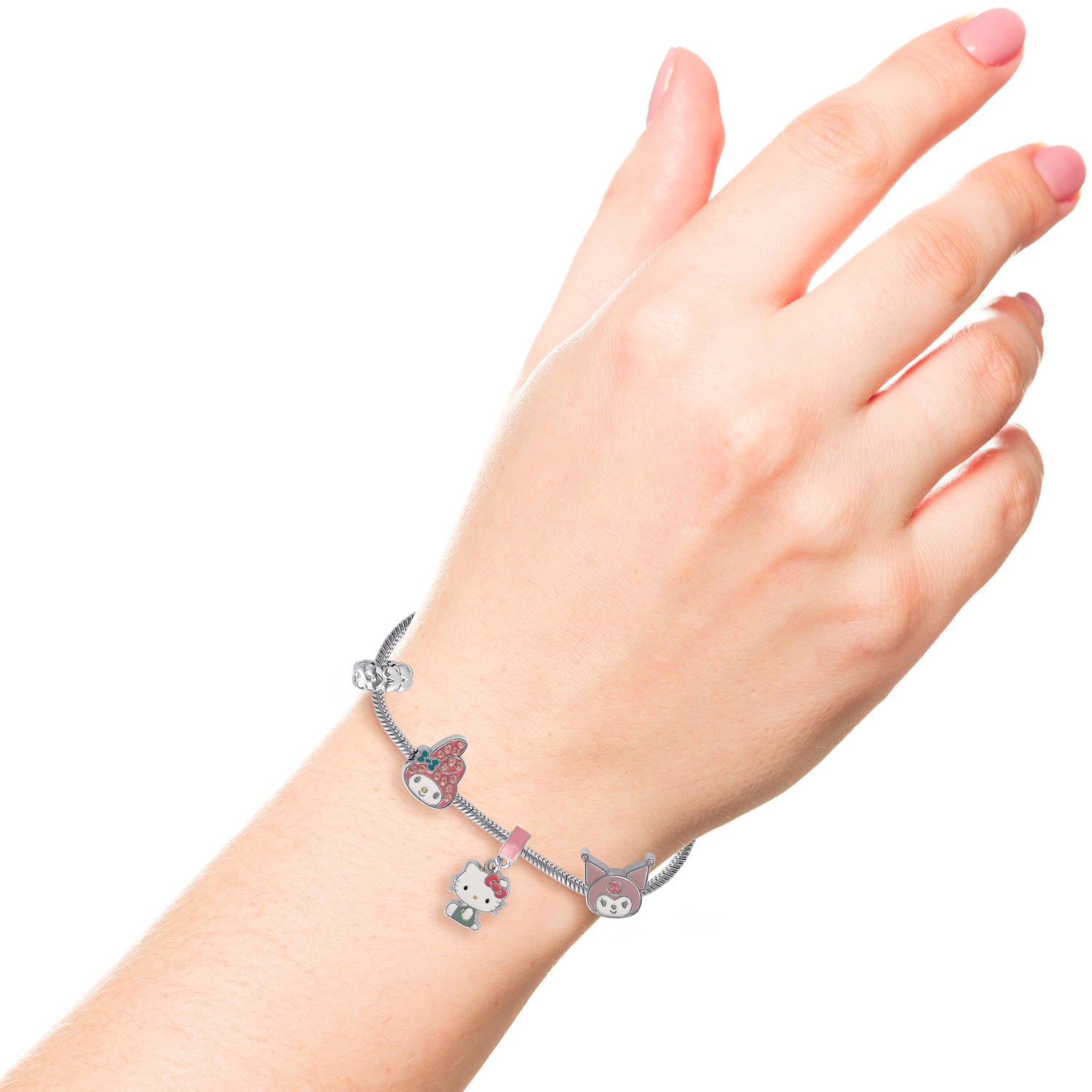 SALLY ROSE Hello Kitty Charm Bracelet for Women, 7" Fashion Sanrio Bracelet with 6 Unique Charms Official License