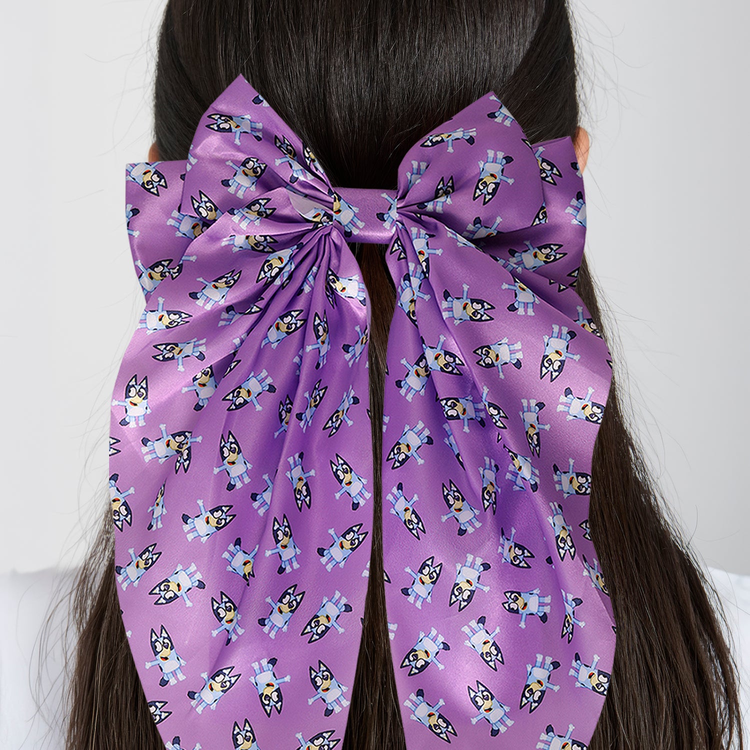 Bluey Bows for Hair 3-Piece Set Official License, Long Hair Bows with Clip