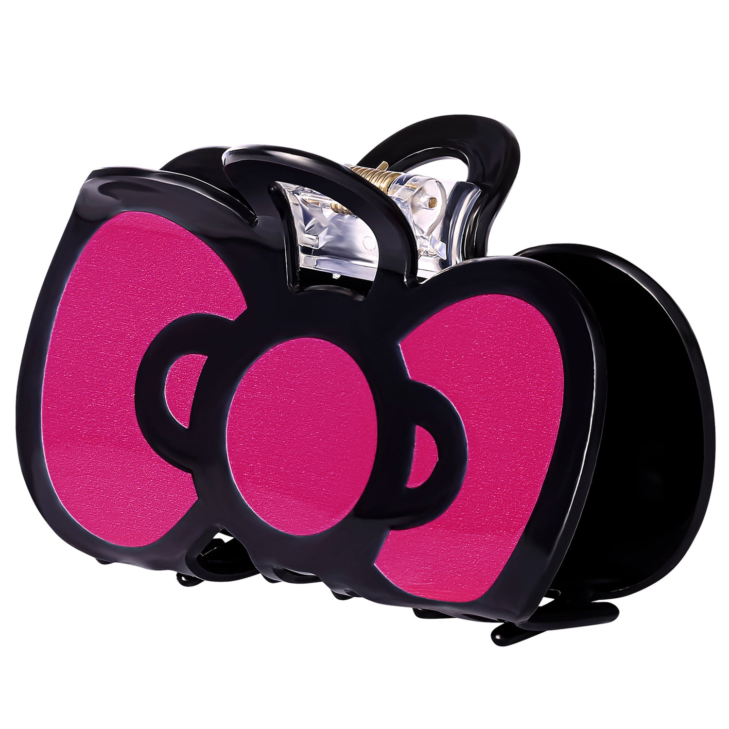 Hello Kitty Hair Clip Official License, Black and Pink Bow Claw Clip