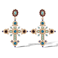 Jessica Simpson Boho Luxe Cross Drop Earrings