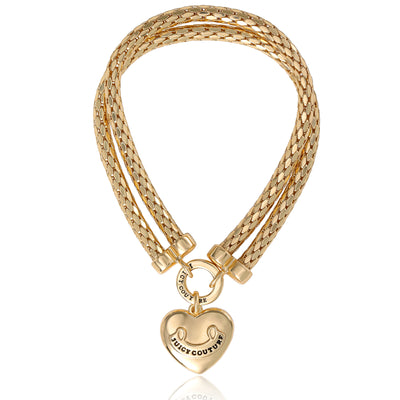 Juicy Couture Layered Heart Bracelet - Gold Tone