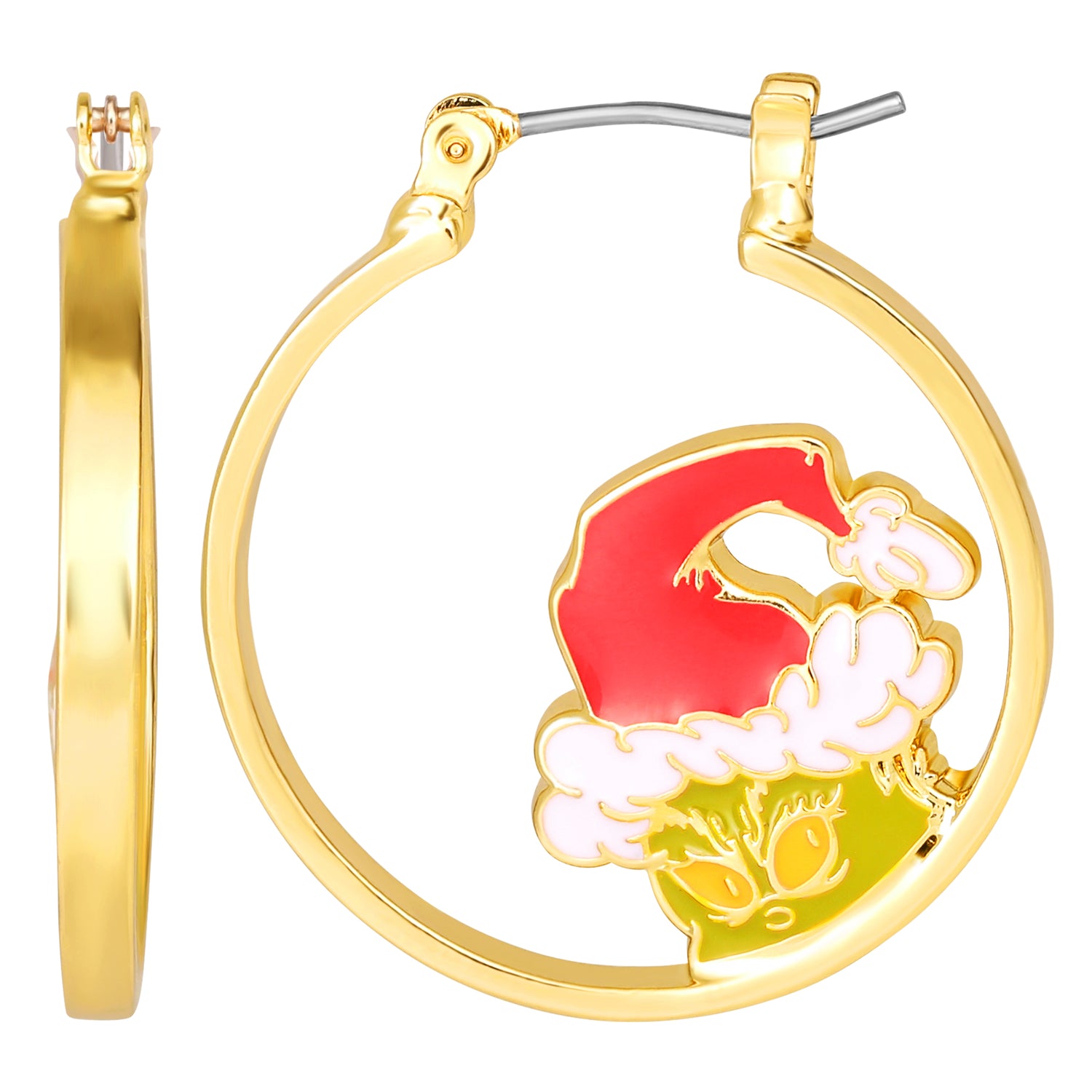 The Grinch Earrings for Women Official License, Mismatched Hoops