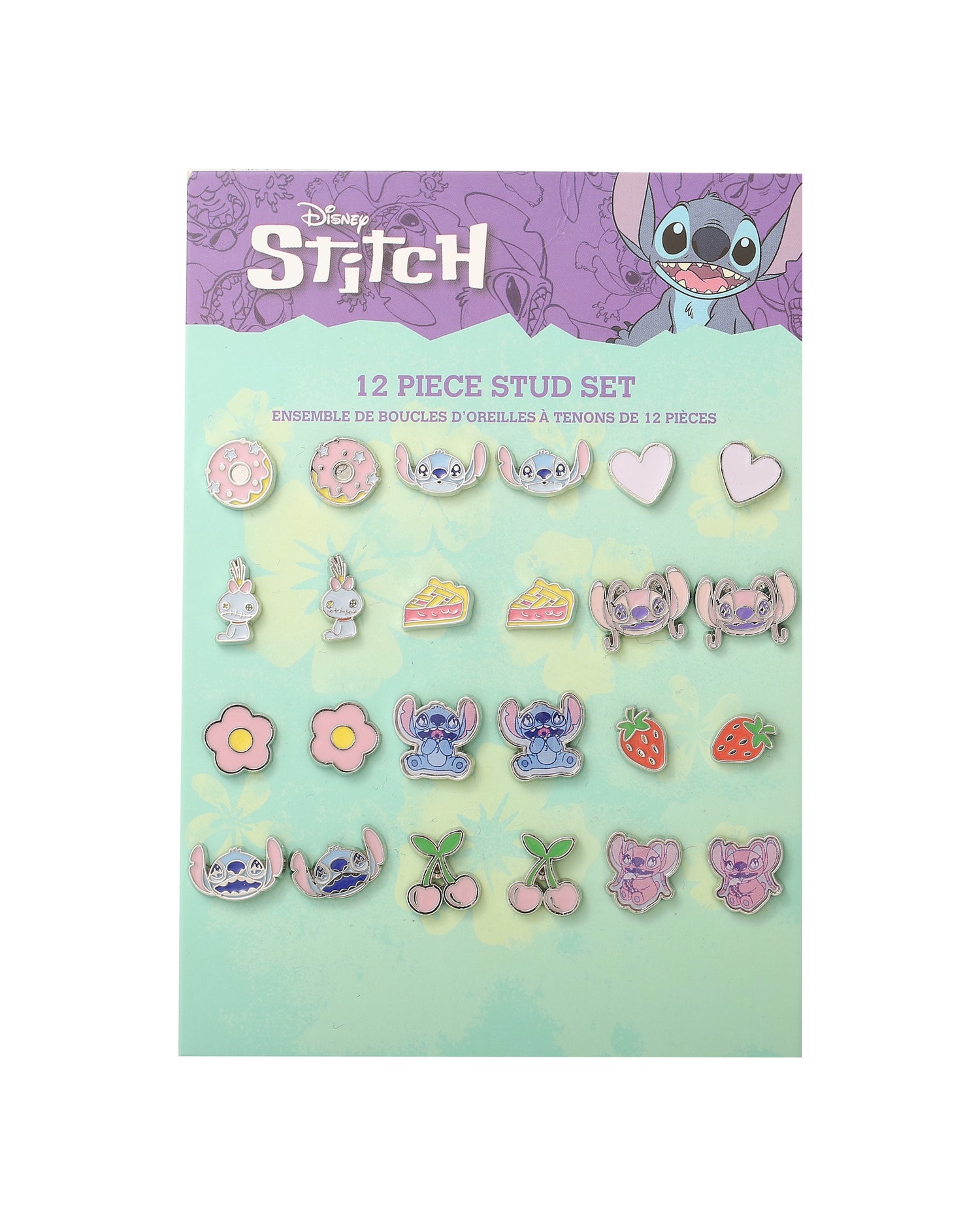 Disney Lilo and Stitch Earrings for Women, Stud Earrings for Women, Official License 12 Disney Earrings Pack, Fashion Enamel